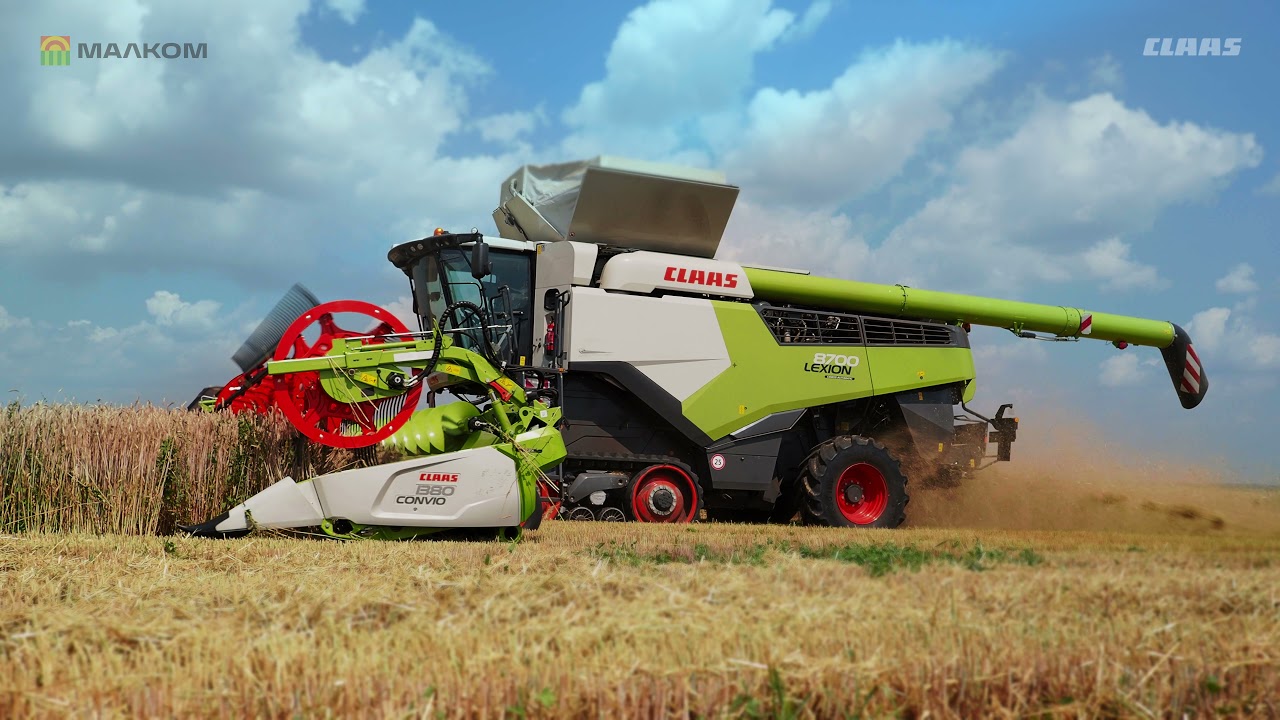 CLAAS LEXION 8700 с жаткой CONVIO FLEX 1380 демонстрационный показ в Липецкой области.