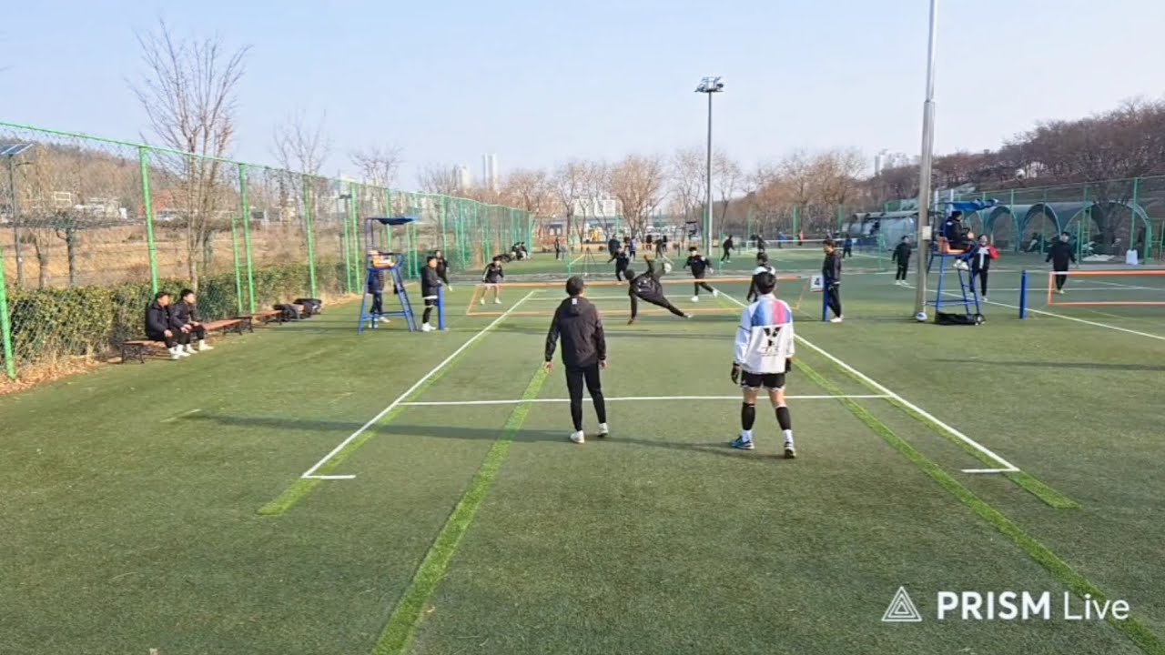 [제5회 안양천 족구 교류전] 용산 용문(정기문) vs 블랙윙(오병옥)....수준 높은 예선 1경기 17점 단세트 