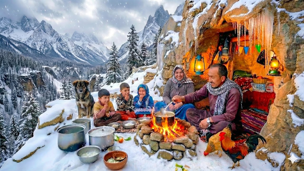 Extreme Winter Survival in Afghanistan – A Family Living Inside Caves ❄️🥶