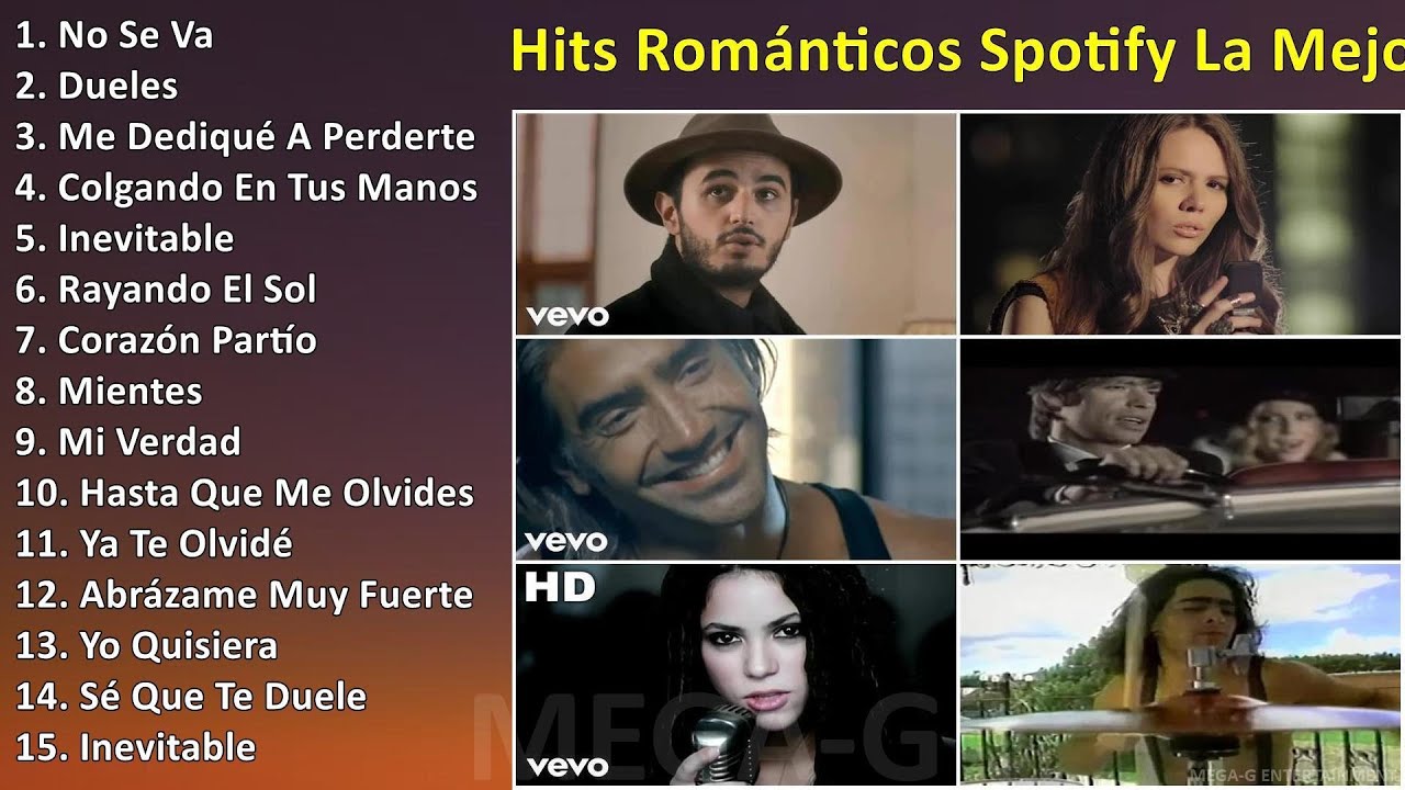 Hits Románticos Spotify   La Mejor Musica Romantica Spotify Las Mas Bellas Canciones de Amor Sp