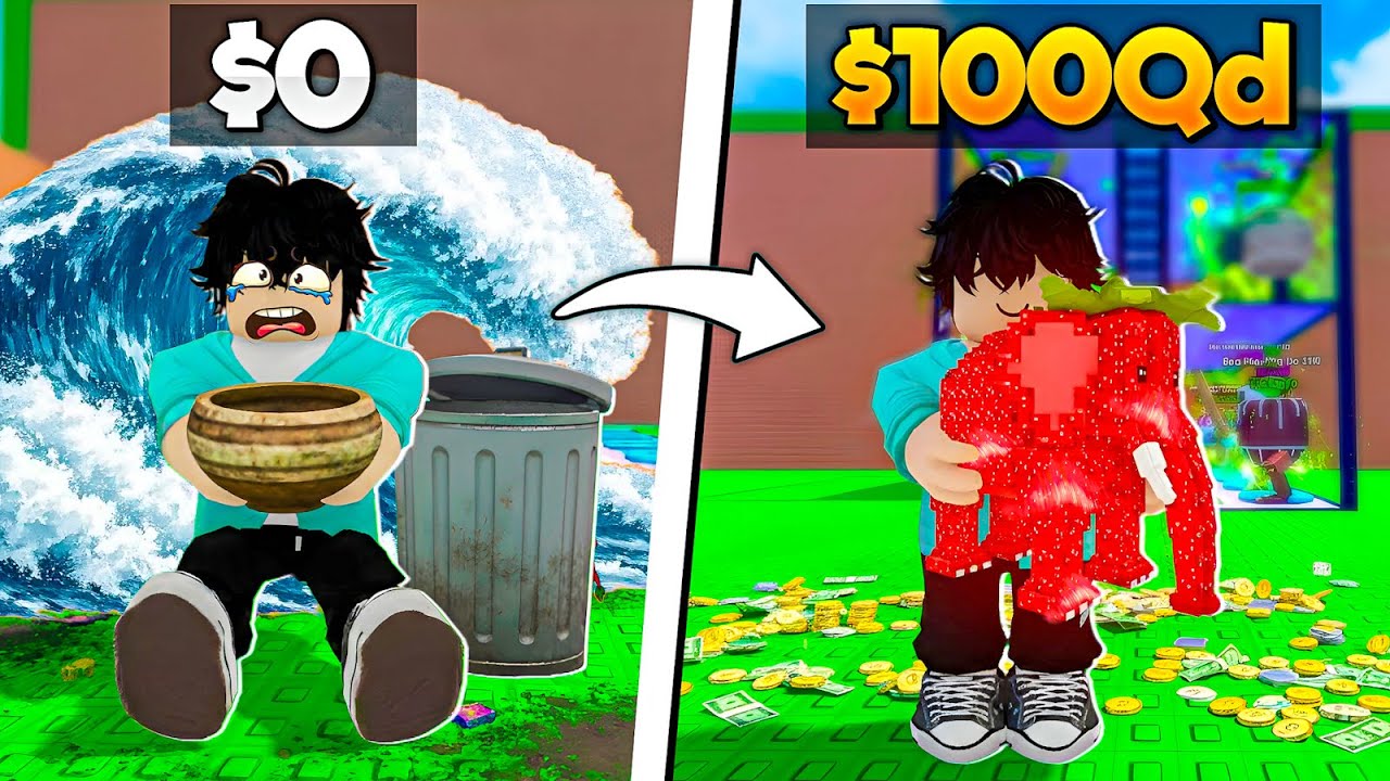 $0 - $100Qd IN 1 HOUR 😱 | Escape Tsunami for Brainrots