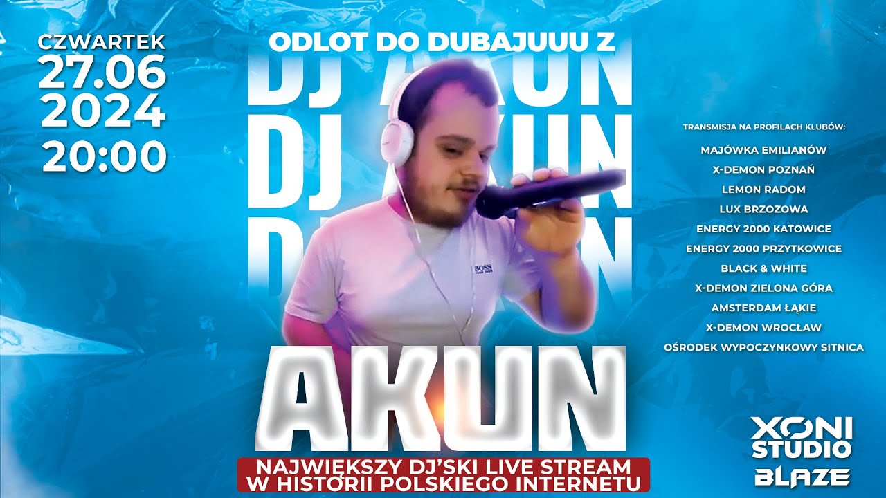 Odlot Do dubajuuu DJ AKUN największy djski live stream