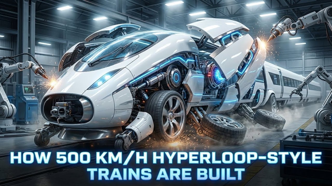 How 500 kmh Hyperloop Bullet Trains Are Built Inside the Factory  High Speed Transport Manufacturing