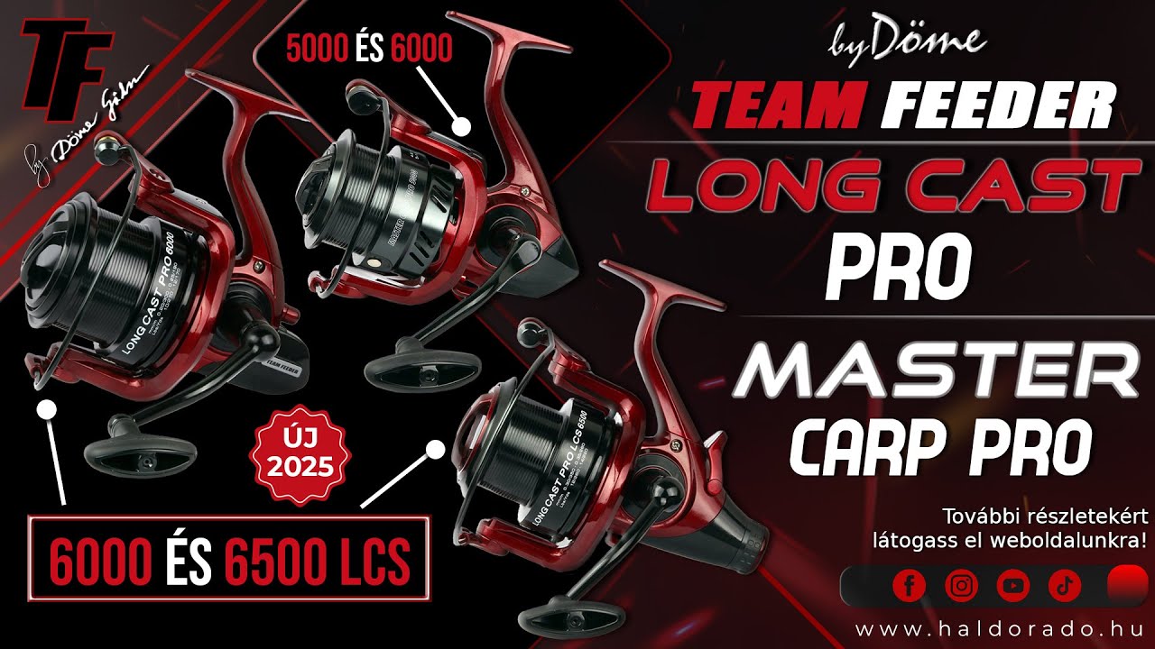 Megérkeztek a By Döme TEAM FEEDER Long Cast Pro + LCS és Master Carp Pro 2025 orsó újdonságok!