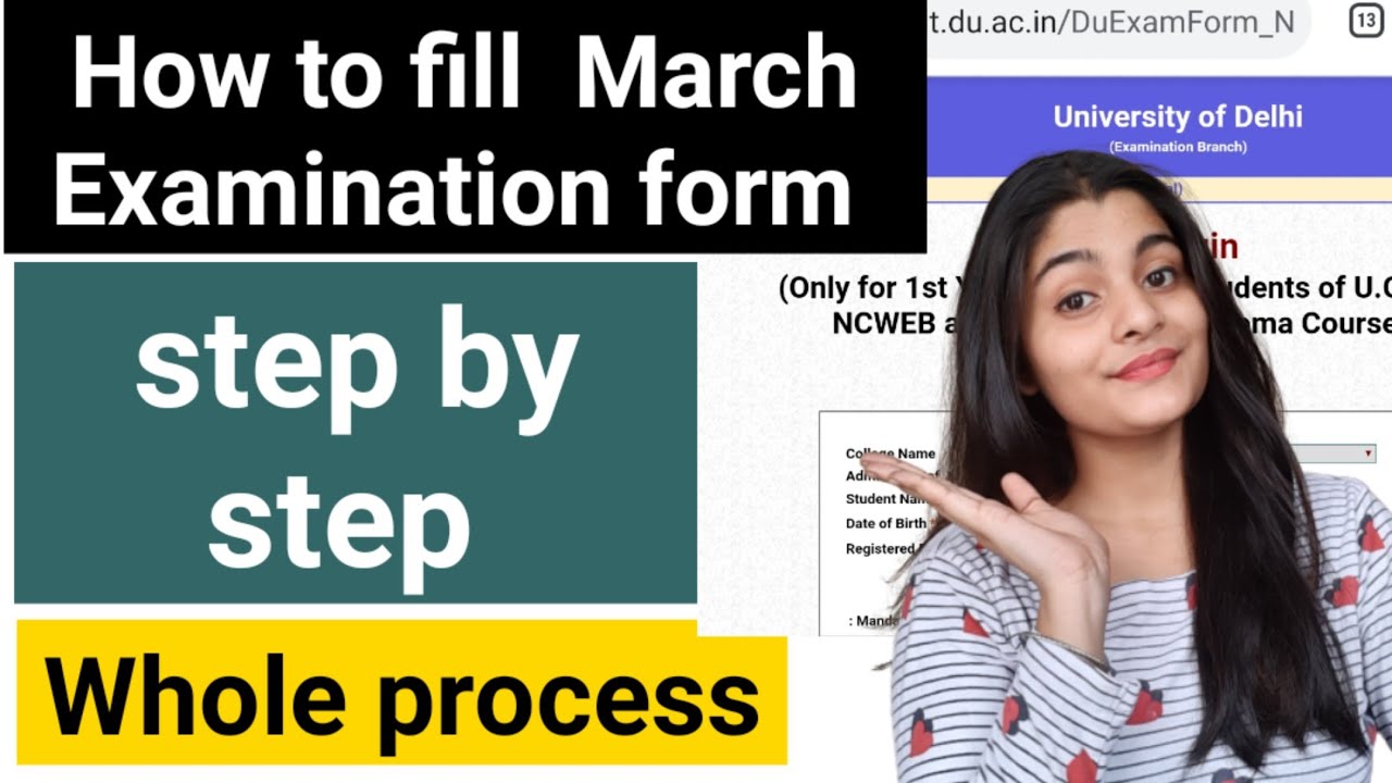 How to fill March  Examination form || Delhi University ||step by step whole process ||