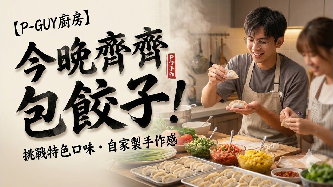 【P-GUY廚房】今晚齊齊包餃子 | 挑戰特色口味餡料，自家製手作感最真實