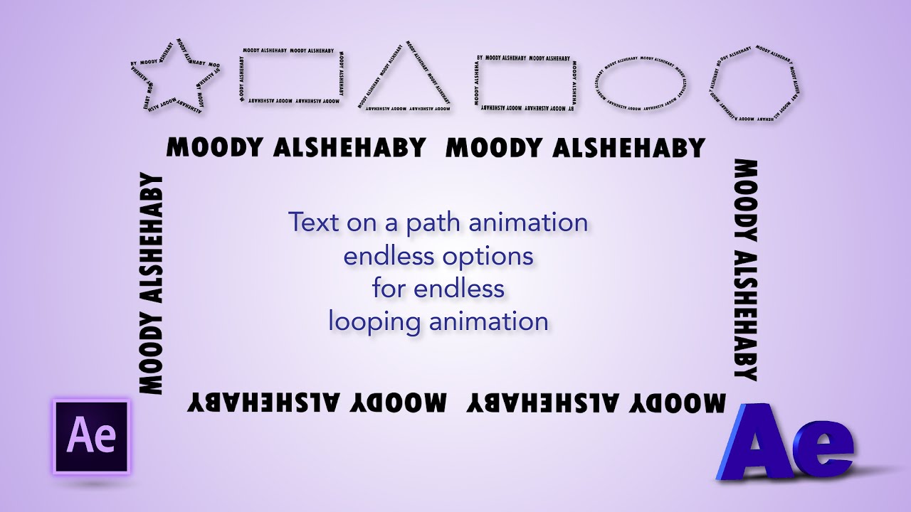 After Effect Tutorial, text on a path animation. Endless options, for endless looping animation.