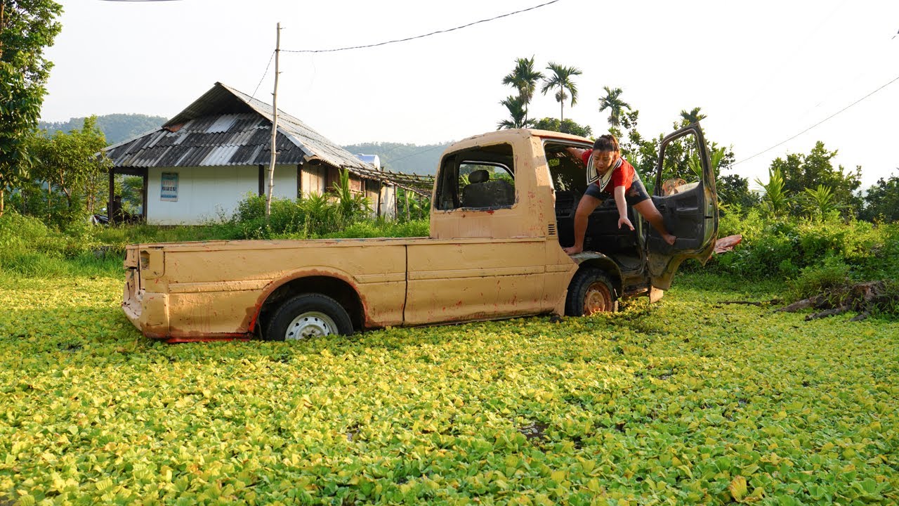Rescue: Repair, Restoration Of TOYOTA Truck Abandoned For Many Years Due To Accident At Lake