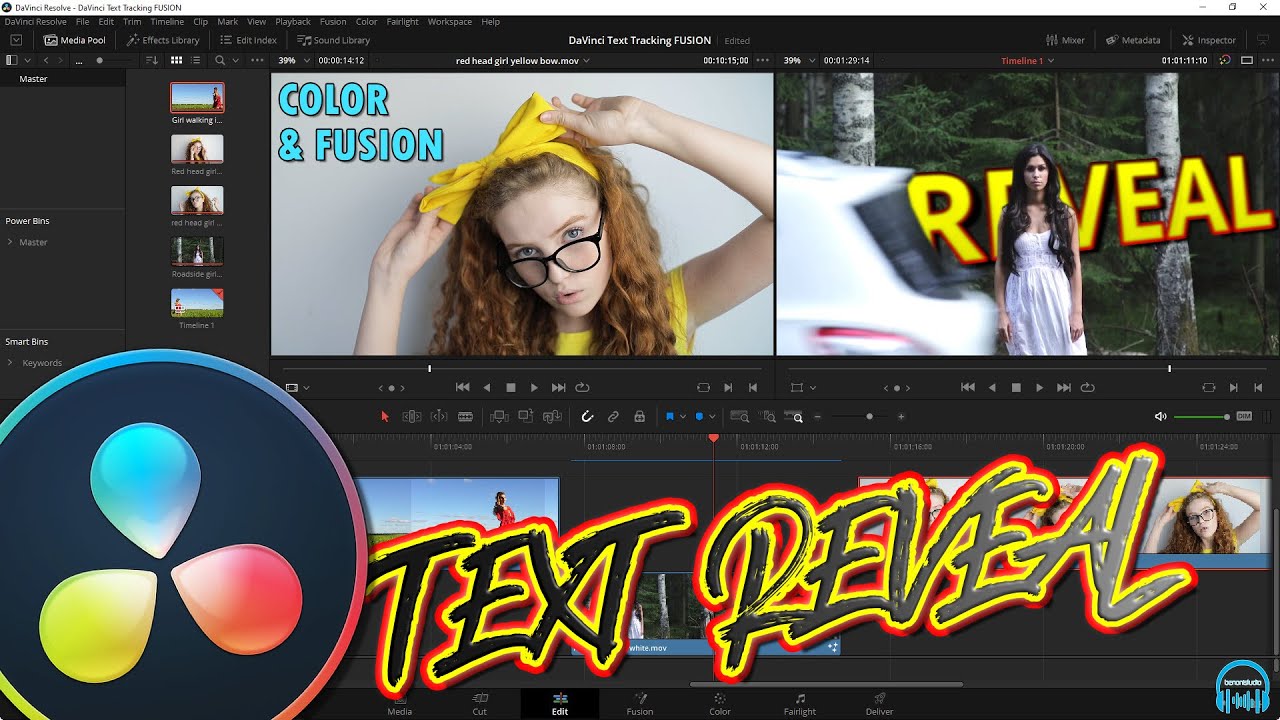 DaVinci Resolve - EASY TEXT REVEAL | 2 METHODS (COLOR & FUSION)