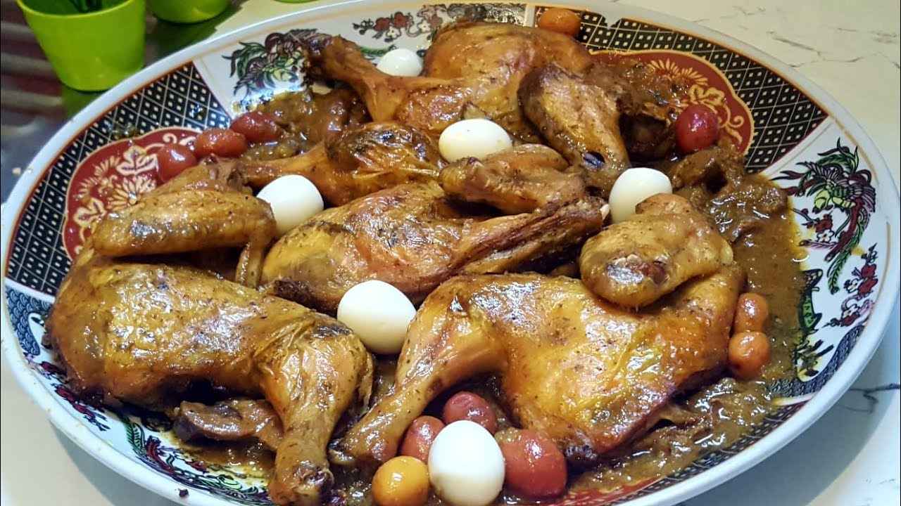 دجاج محمر في الفرن مع دغميرة والمذاق ياسلام 