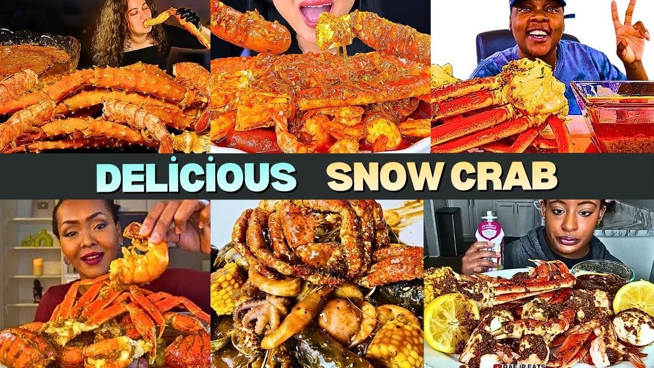 ⭐ SNOW CRAB DRENCHED IN SAUCE 🦀🤤 Overflowing Butter Sauce + INSANE CRACKING SOUNDS! Mukbang