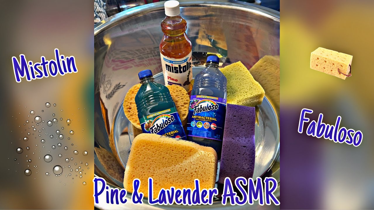 ASMR Pine & Lavender (Mistolin & Fabuloso) #pine #lavender #soapyspongesounds
