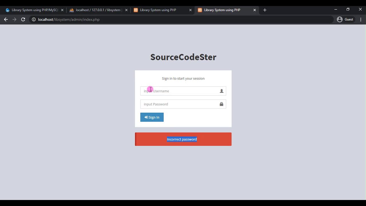 Library Management System using PHP/MySQLi Demo