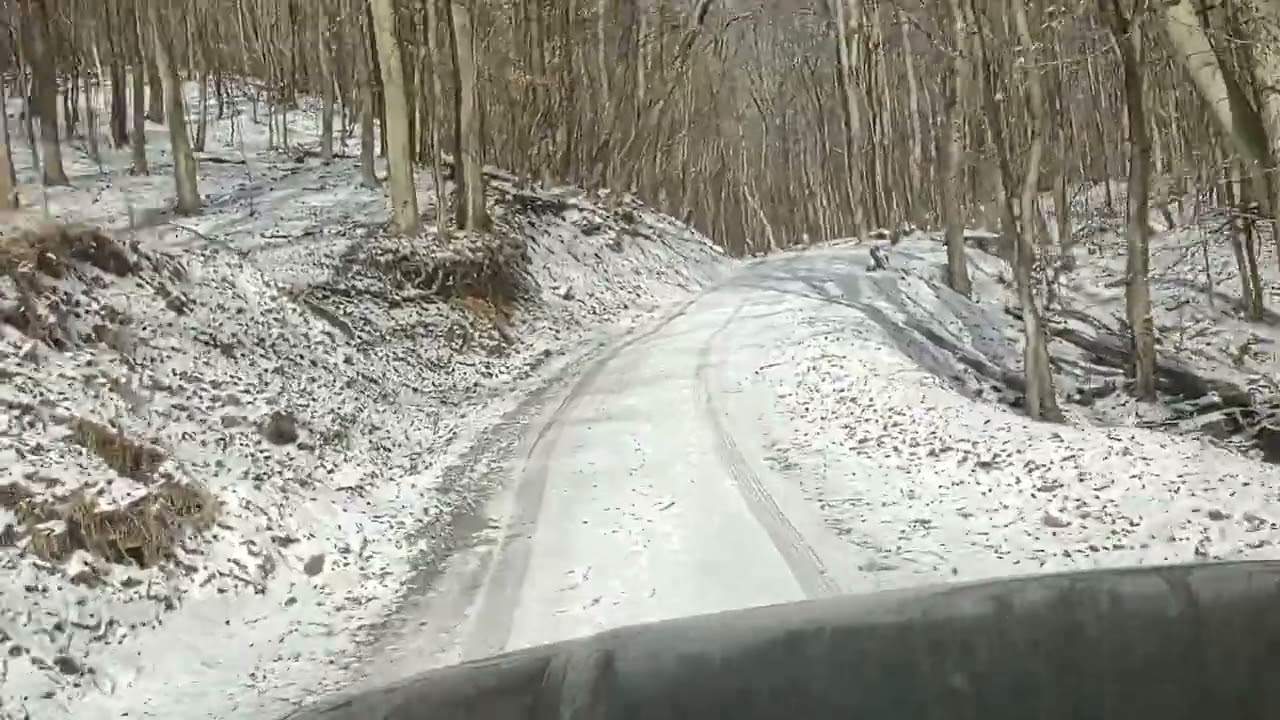 A little driving on an ice covered gravel rd