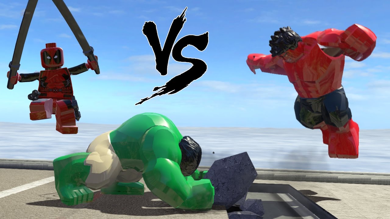 Hulk Transformation vs Dead Pool vs Red Hulk - Lego Marvel Super Heroes Game