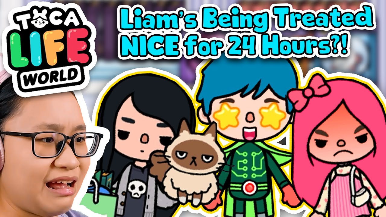 Toca Life World - Cherry and Vidia treats Liam NICELY for 24 hours!!!