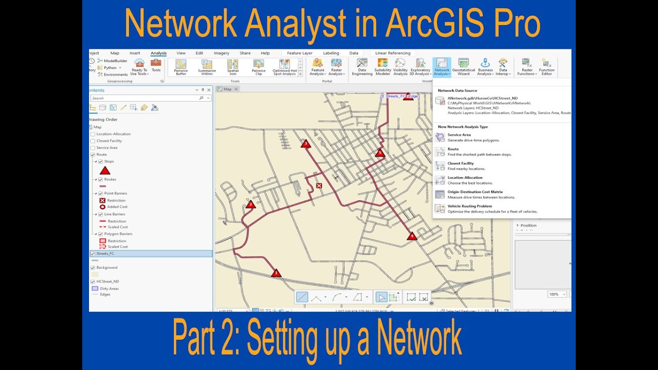 ArcGIS Pro: Network Analyst 2, Настройка сети