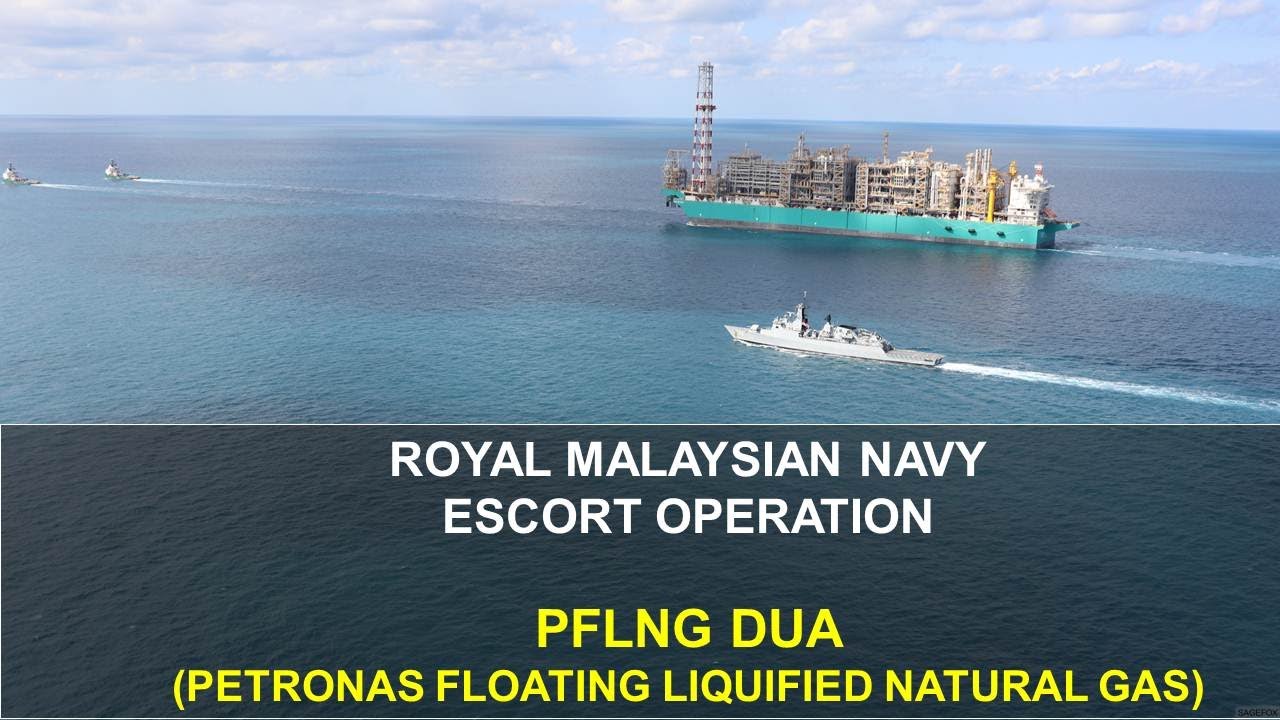 Escort Operation PFLNG DUA by Royal Malaysian Navy KD LEKIU
