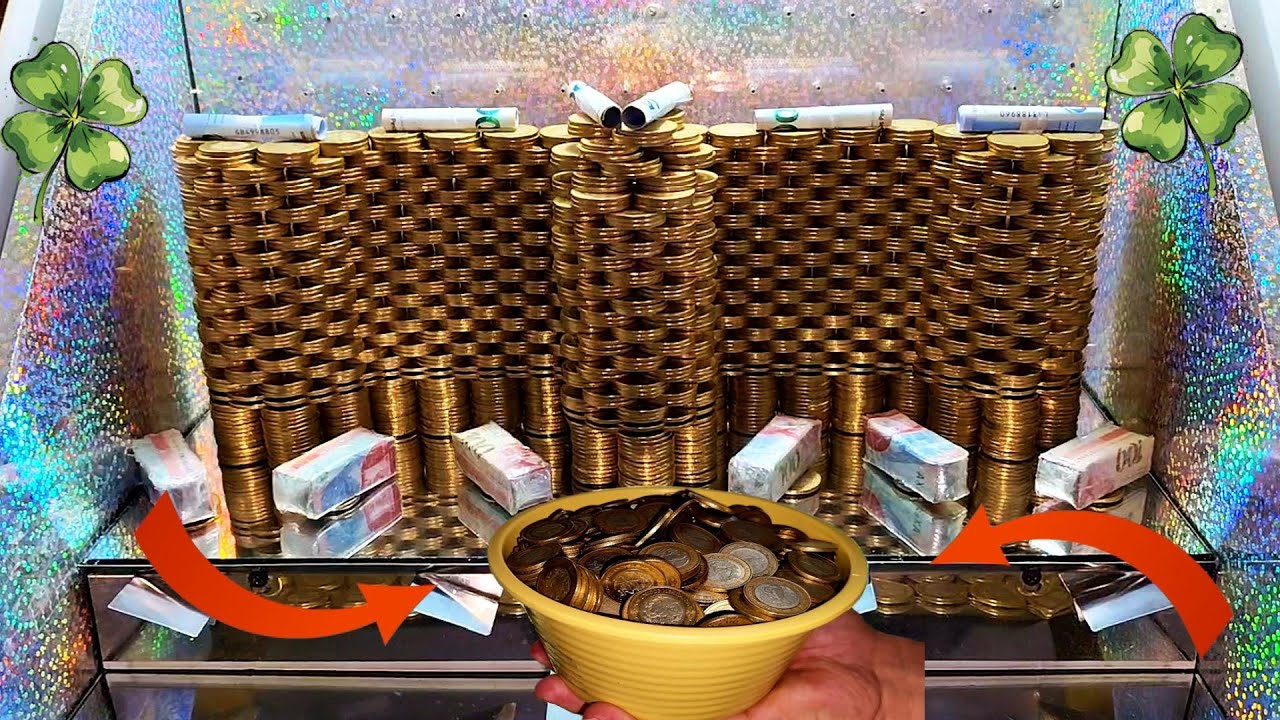 25 MINUTOS PARA GANARLE A LA MAQUINA EMPUJAMONEDAS DE $10!!😱🤑💸 #dinero #money #foryou