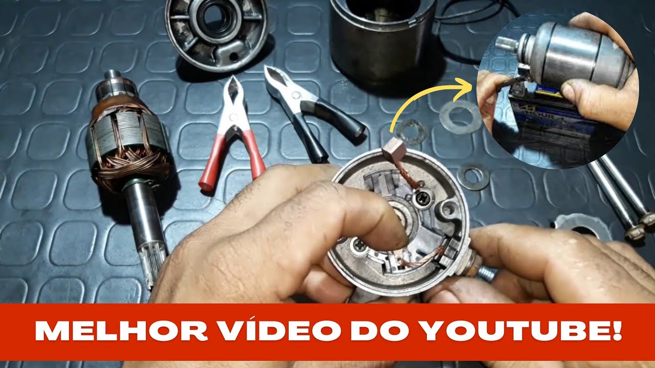 Melhor Maneira de Trocar Escovas do Motor de Partida! Montagem e Teste do Motor de Partida!
