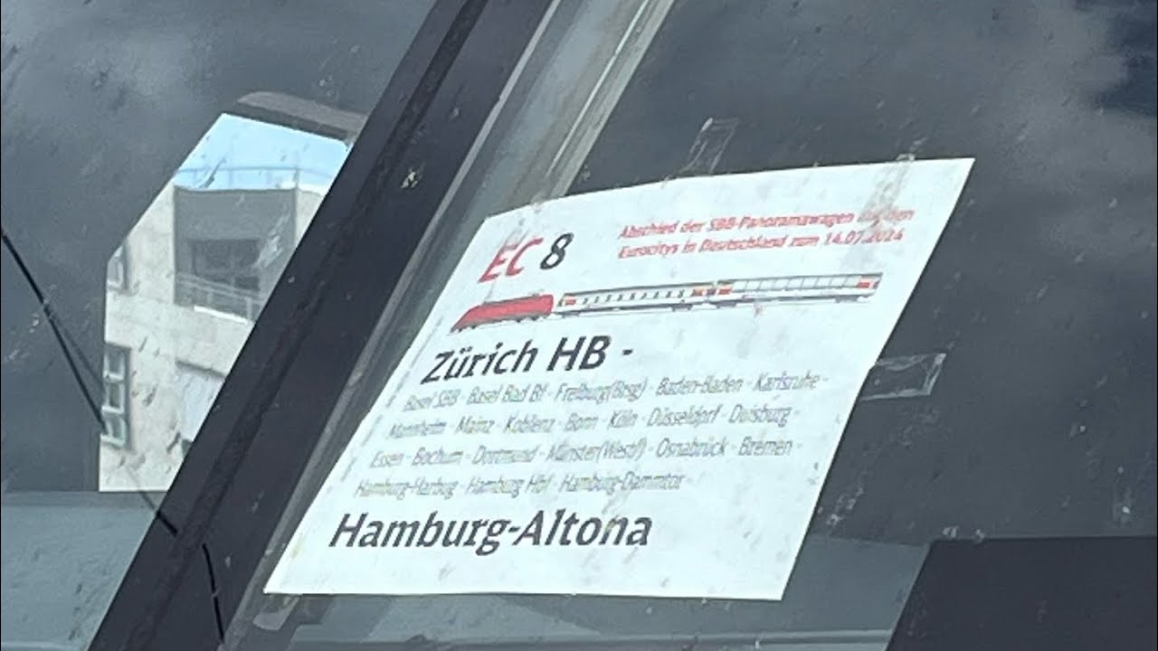 So schaffte es mein Zuglaufschild vom EC 8 durch ganz Deutschland. Letzter EC 8 mit Panoramawagen