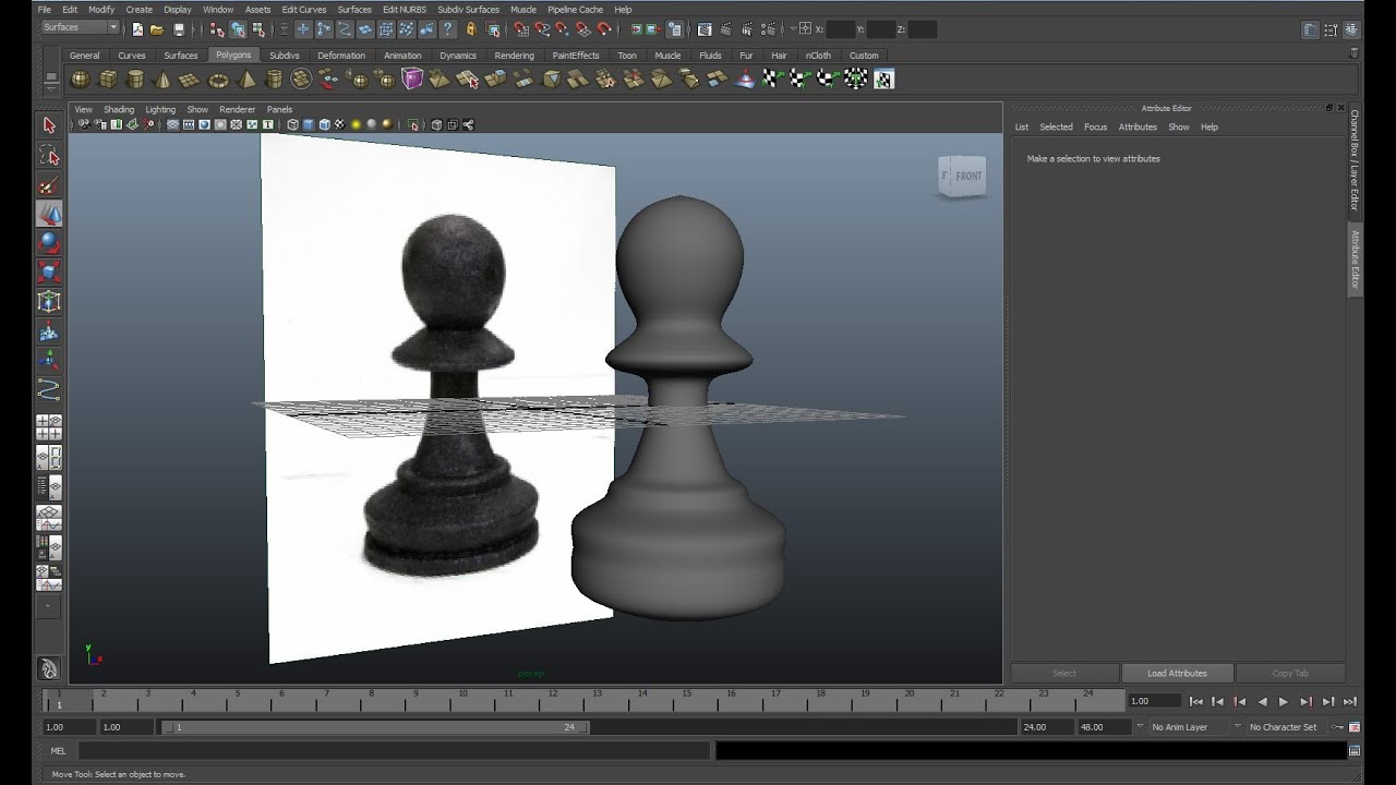 Maya tutorial : How to create a Chess piece in 1 minute