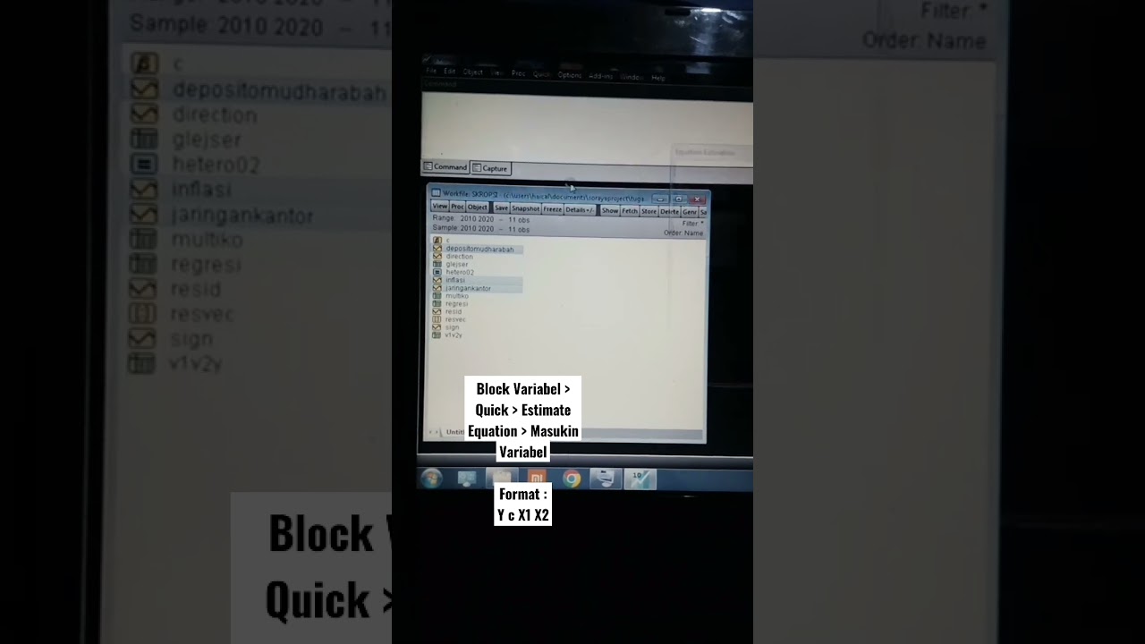 Cara Regresi Linier Berganda Eviews #tipsandtricks #shorts #belajar #vidio