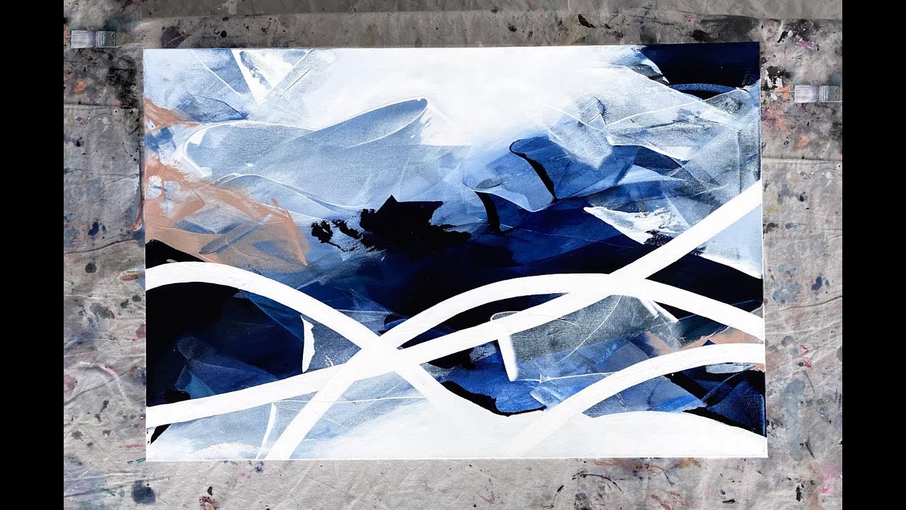 Abstract Painting Techniques using Acrylics and a Catalyst Wedge (Timelapsed Demonstration)