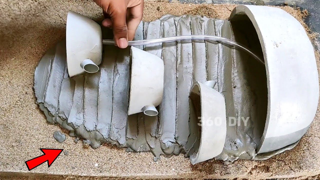 Amazing Making Cement Tabletop Waterfall Fountain | How to Make Beautiful Indoor Waterfall Fountains