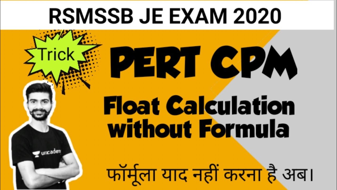 Float Calculation without formula / float trick / PERT CPM / total Float / free float / civil