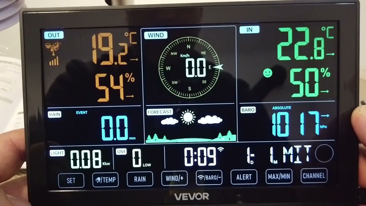 VEVOR 7-in-1 Wi-Fi időjárás állomás aplikációval