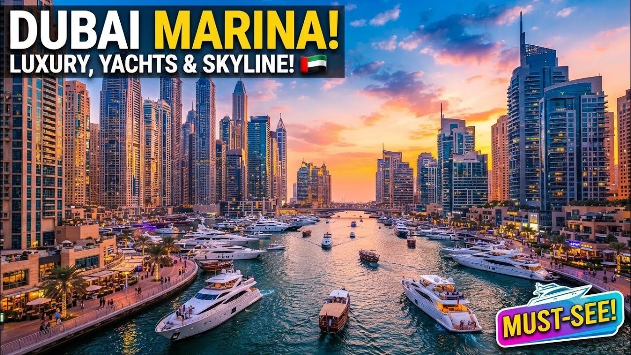  دبي مارينا Dubai[4k] Night, Amazing Dubai Marina walking Tour