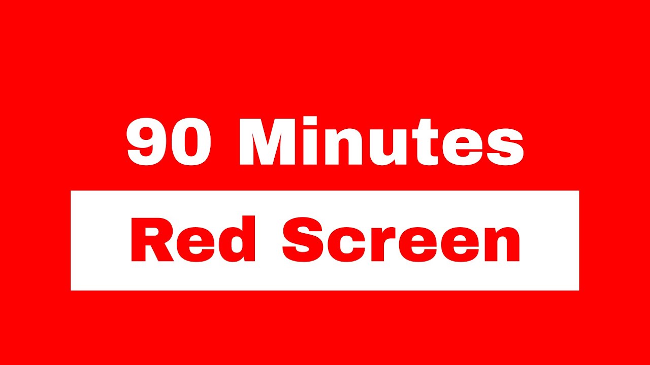 Bright Red Screen 90 Minutes | Full HD Red Background | Relaxation & Ambient Display
