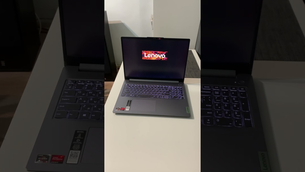 Включение. Новый 2024г Lenovo IdeaPad Slim 3 16ABR8, Ryzen 5 7530u 6 ядер 12 поток, 16gb, SSD 512gb