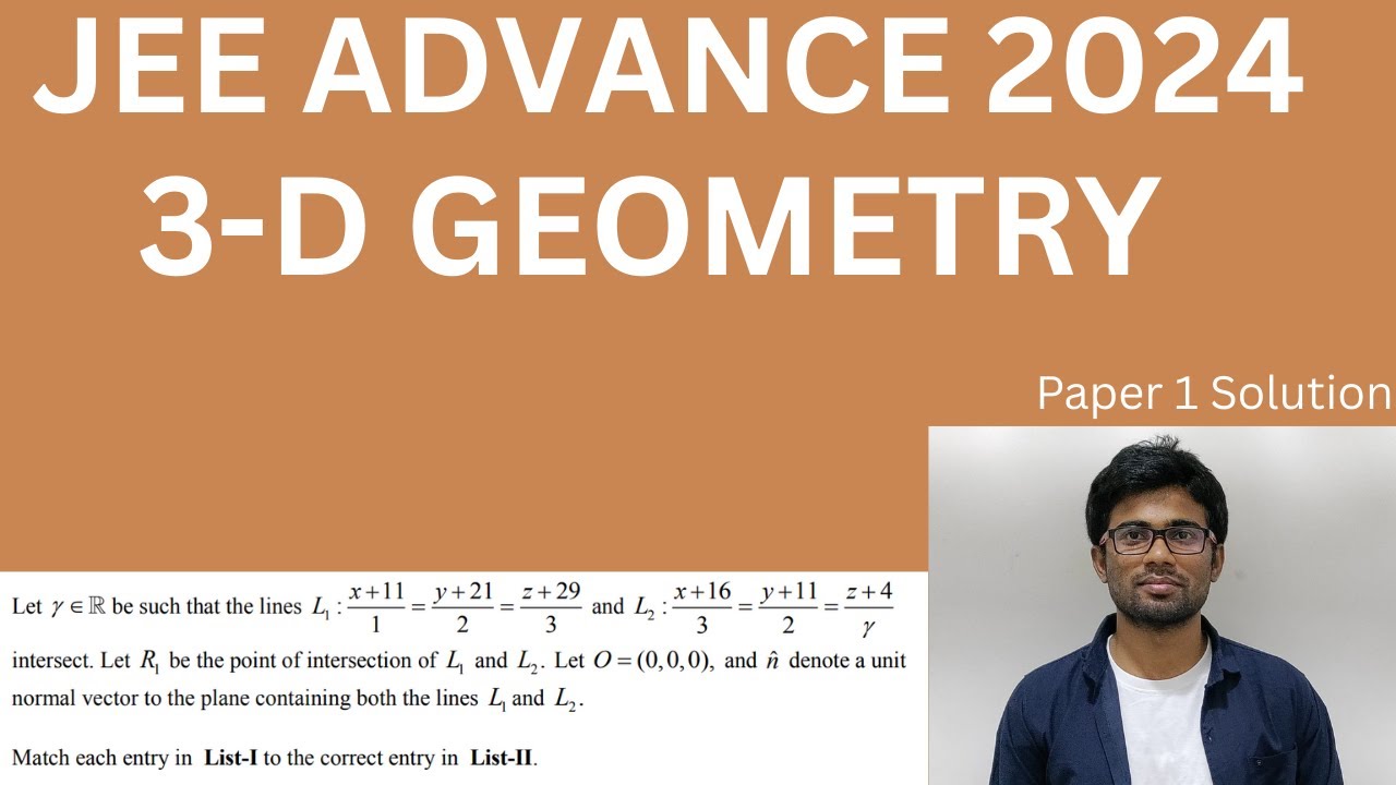 3d  GEOMETRY JEE ADVANCE 2024 Paper1 Solution