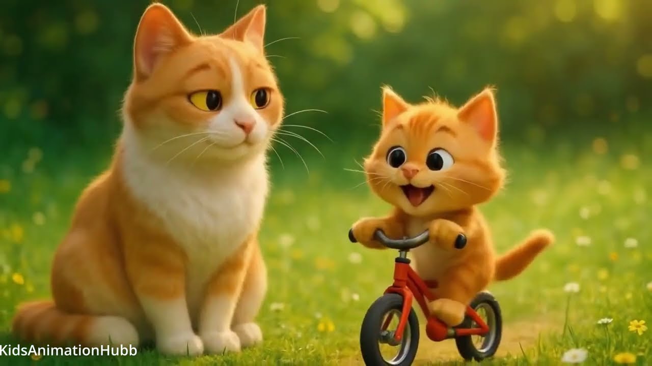 Mama Cat Takes Care of Kitten After a Bike Fall &ndash; Mama Cat Helps Her Kitten Feel Safe Again 🚲🐱❤️