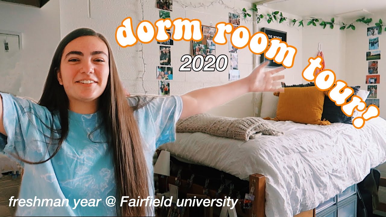 college DORM ROOM TOUR @ fairfield university | freshman year 2020 | angie dortenzio