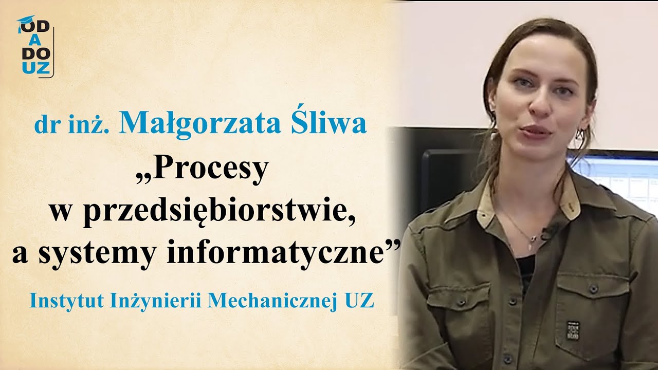 Od A do UZ - &bdquo;Procesy w przedsiębiorstwie, a systemy informatyczne&rdquo; - dr inż. Małgorzata Śliwa