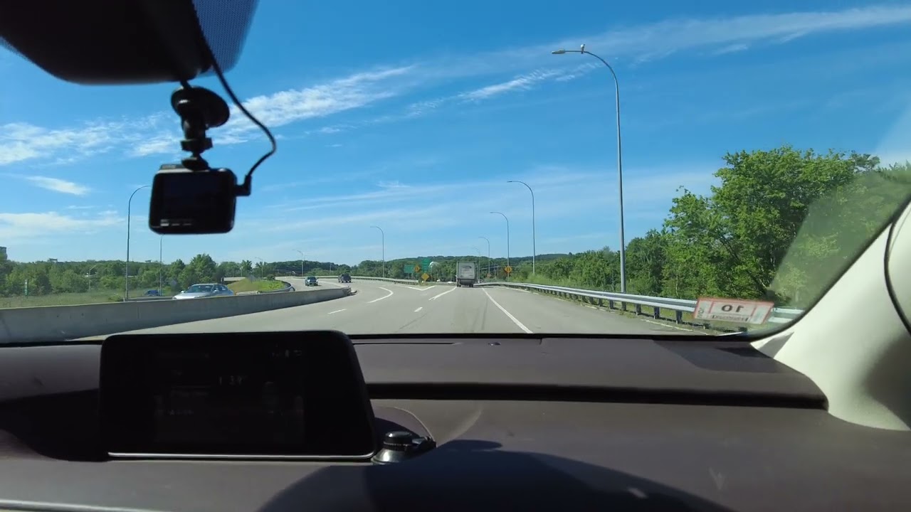 Drive: Mass Turnpike (toll road) and local roads @ Framingham MA USA
