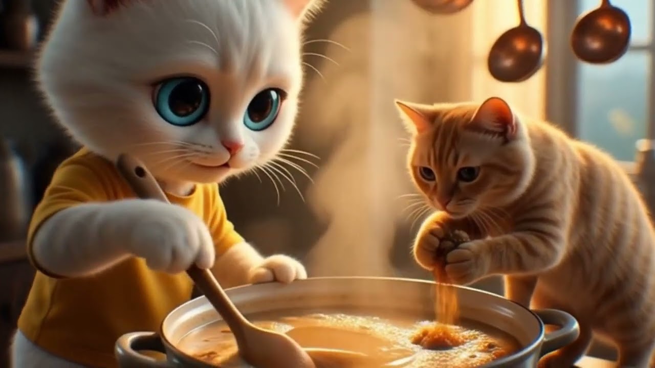 A Kitten Takes Care of Everything When Mom Is Sick 