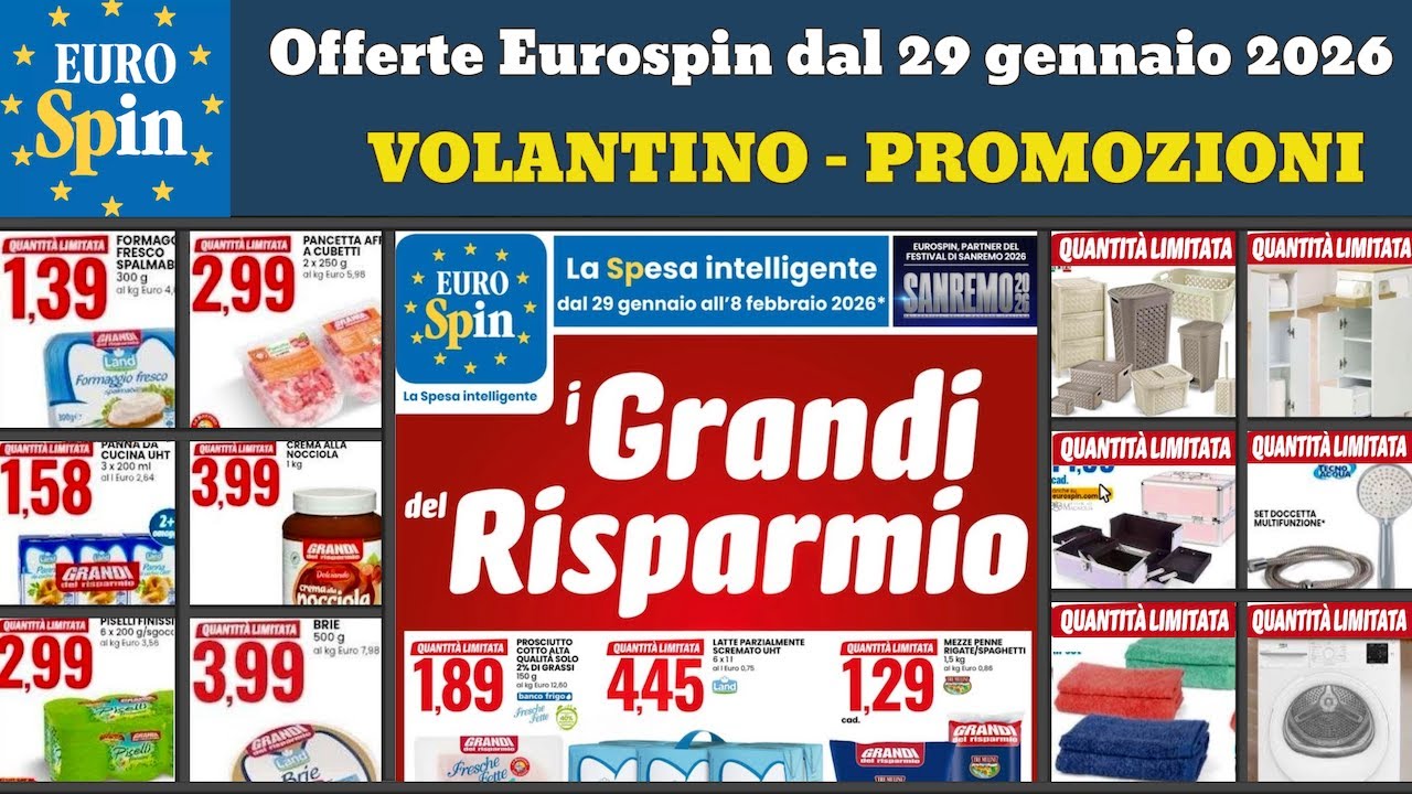 volantino EUROSPIN dal 29 gennaio 2026 ✅ #anteprima Grandi del risparmio 🔥 offerte e promozioni