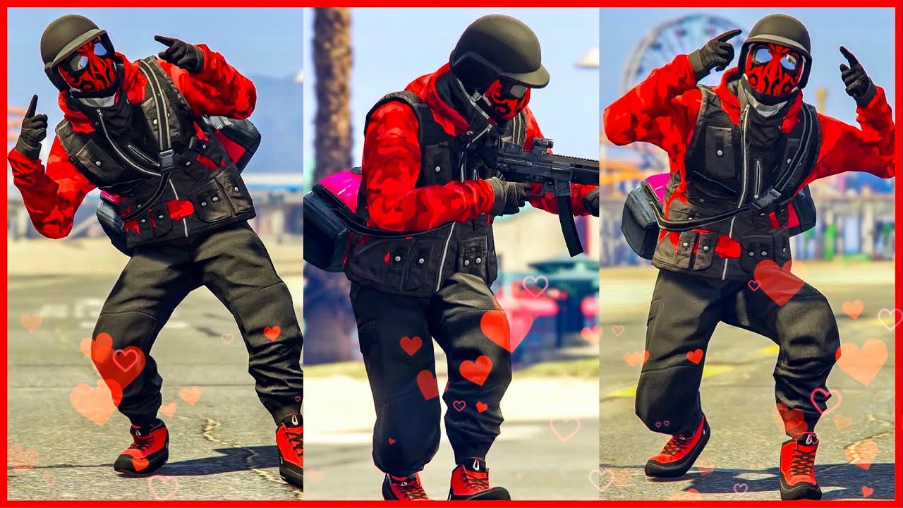 AVOIR UNE TENUE MODDER TRYHARD ROUGE ET NOIR SANS CODAGE SUR GTA 5 ONLINE EN 1.54!