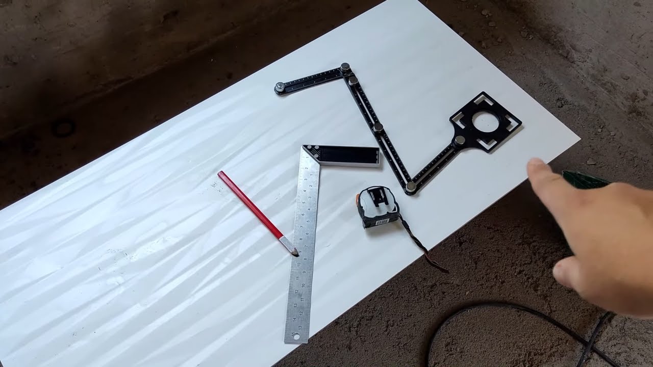 Como marcar furo redondo. Régua multi ângulo x método tradicional