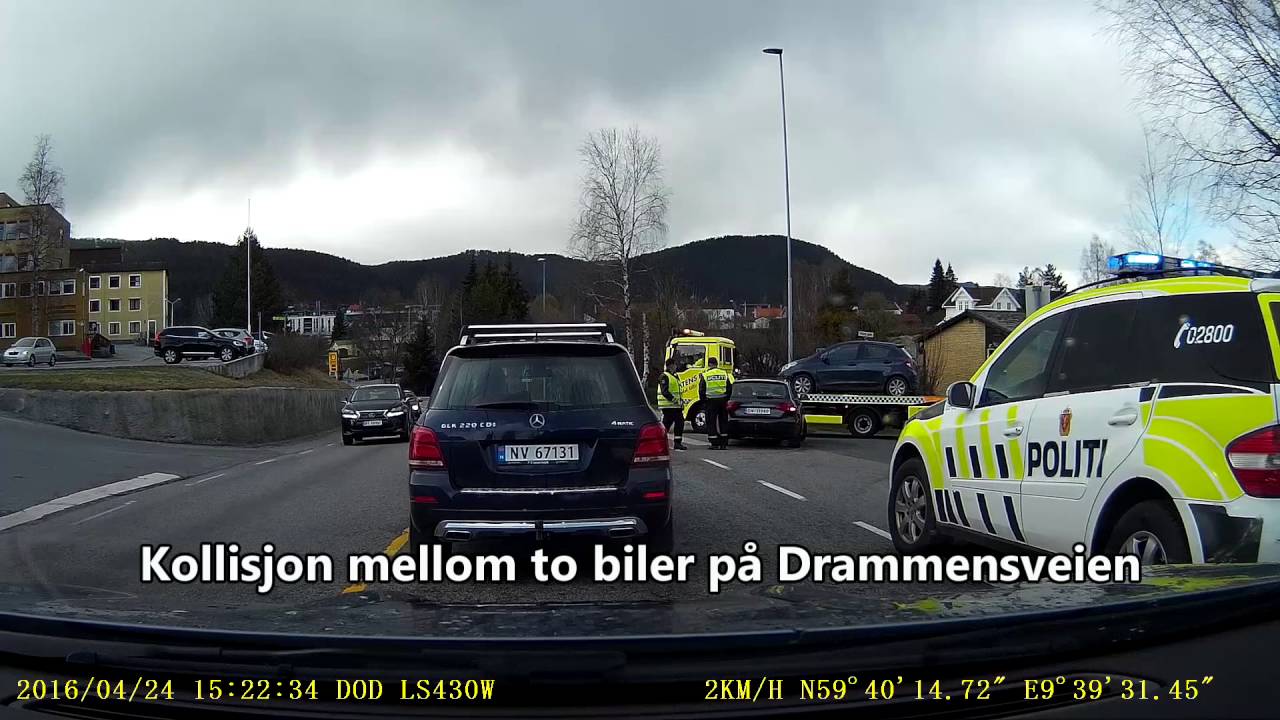 Kollisjon og en hendelse i Kongsberg