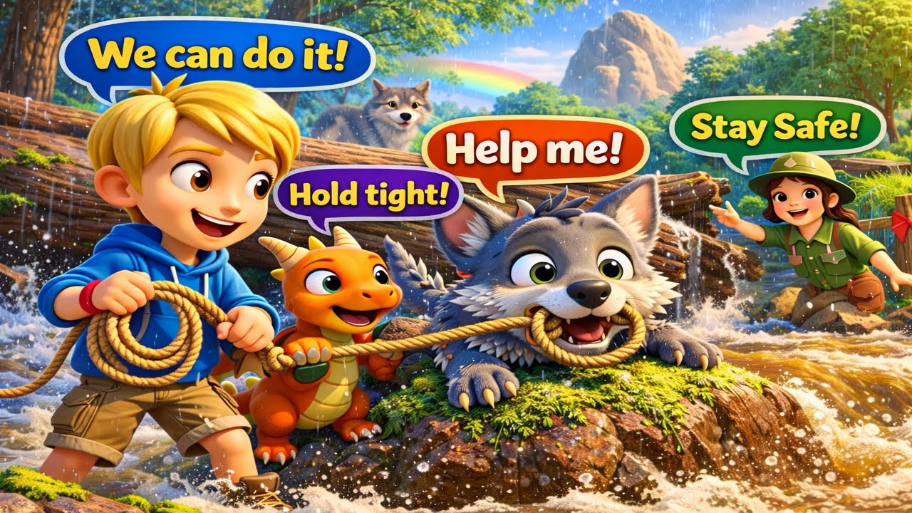Kai And Zippy Rescuing Wolf Cubs On The River | Learn Courage & Teamwork