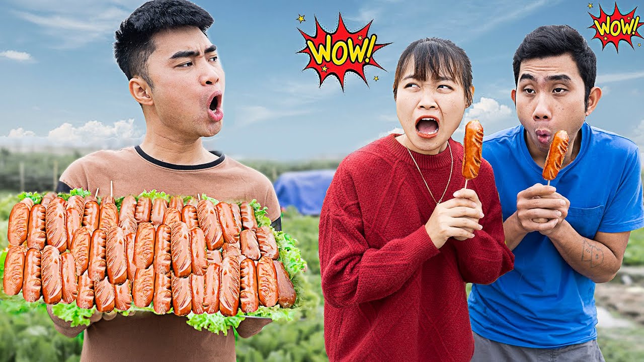 Gấu Đỏ TV -  Bị Trẻ Trâu Khinh Thường Thách Thức Rán 1 Mâm Xúc Xích Siêu Cay Và Cái Kết Của Hà Sam