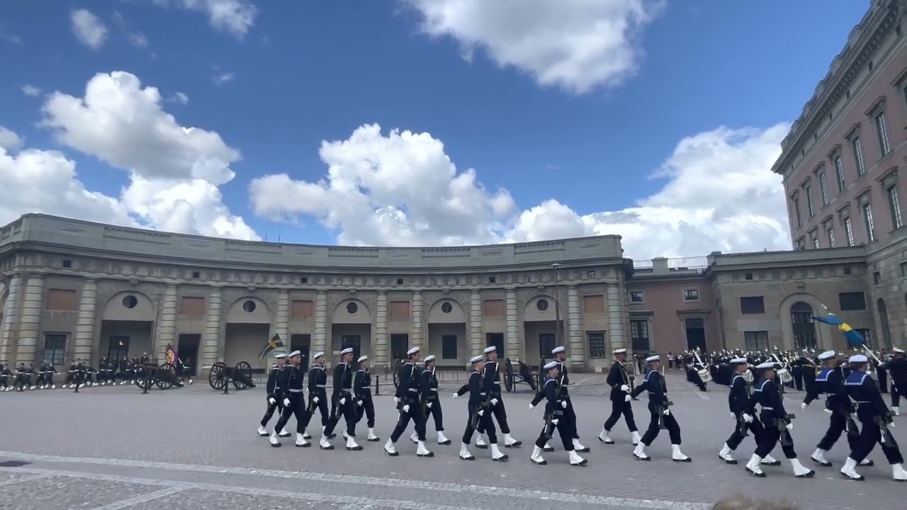 The Royal Swedish Changing of the Guards Försvarsmakten Ceremony at the Royal Palace of Stockholm