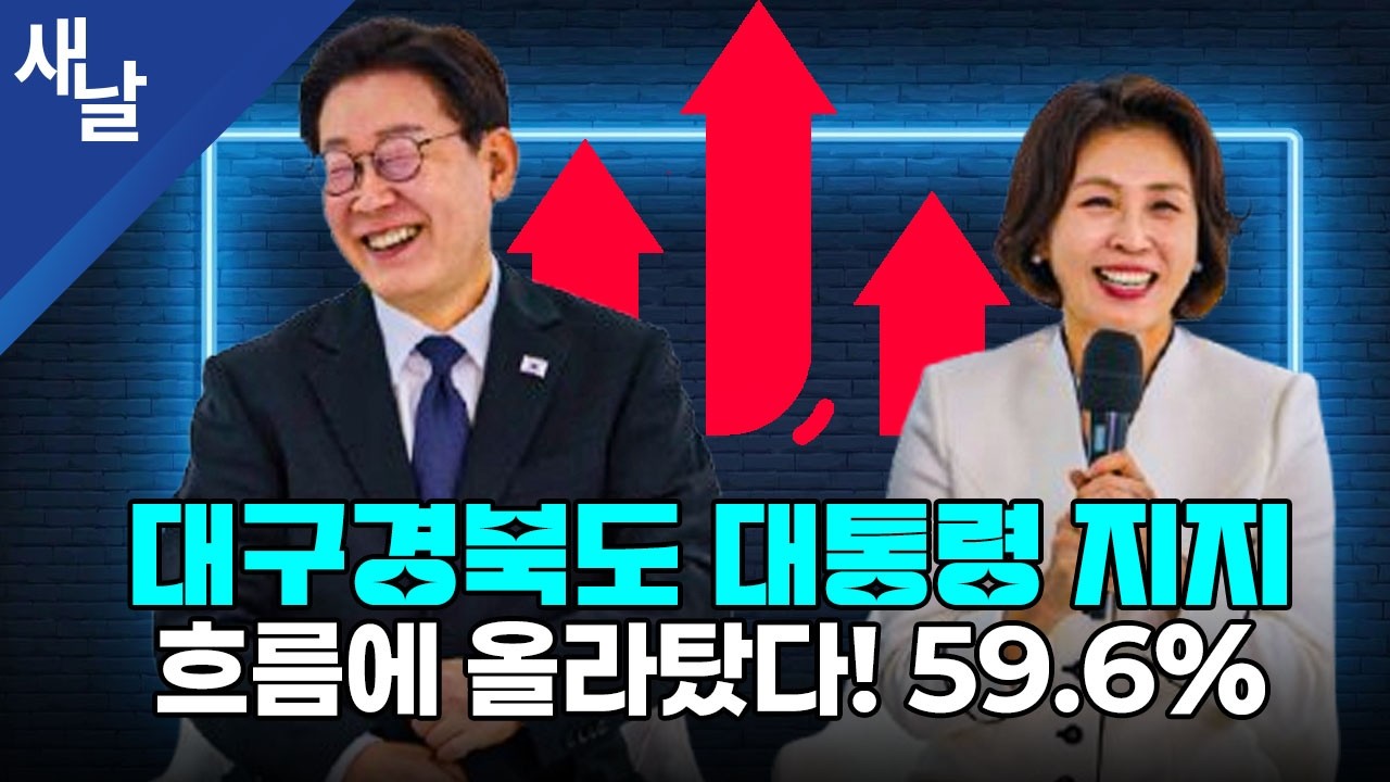 대구경북도 대통령 지지 흐름에 올라탔다! 59.6%