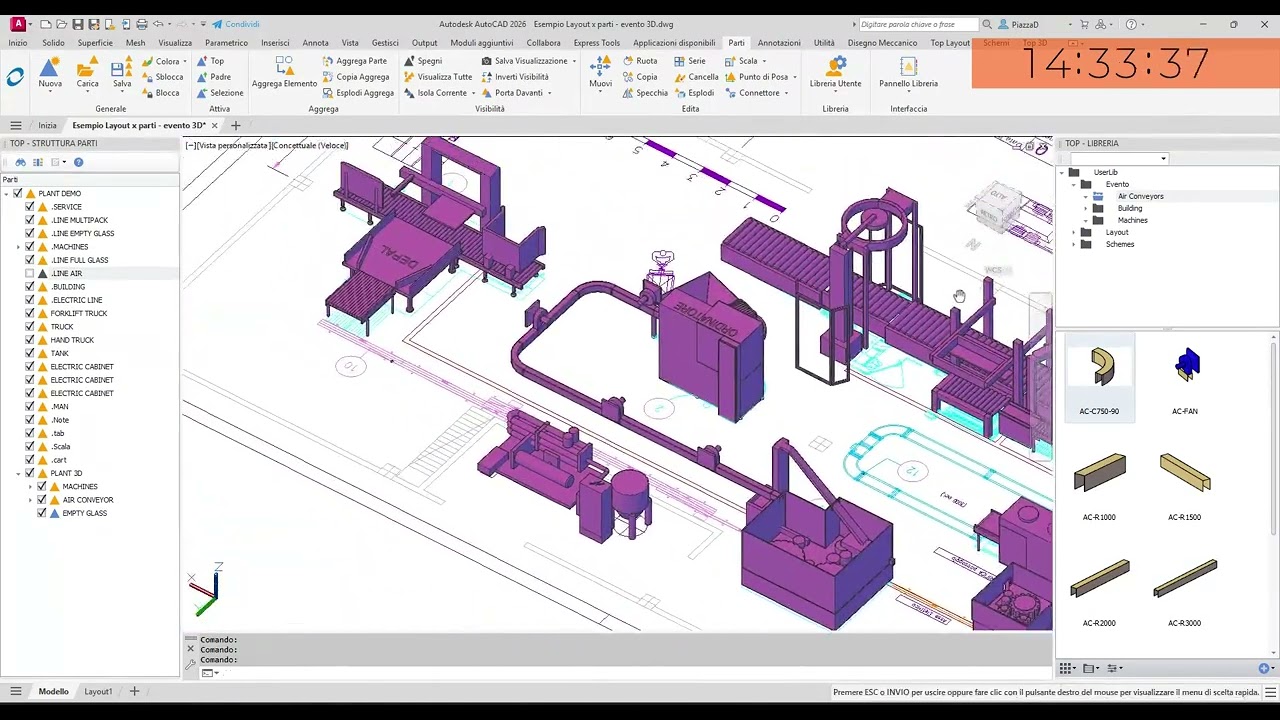TOP Layout 3D - Conveyors