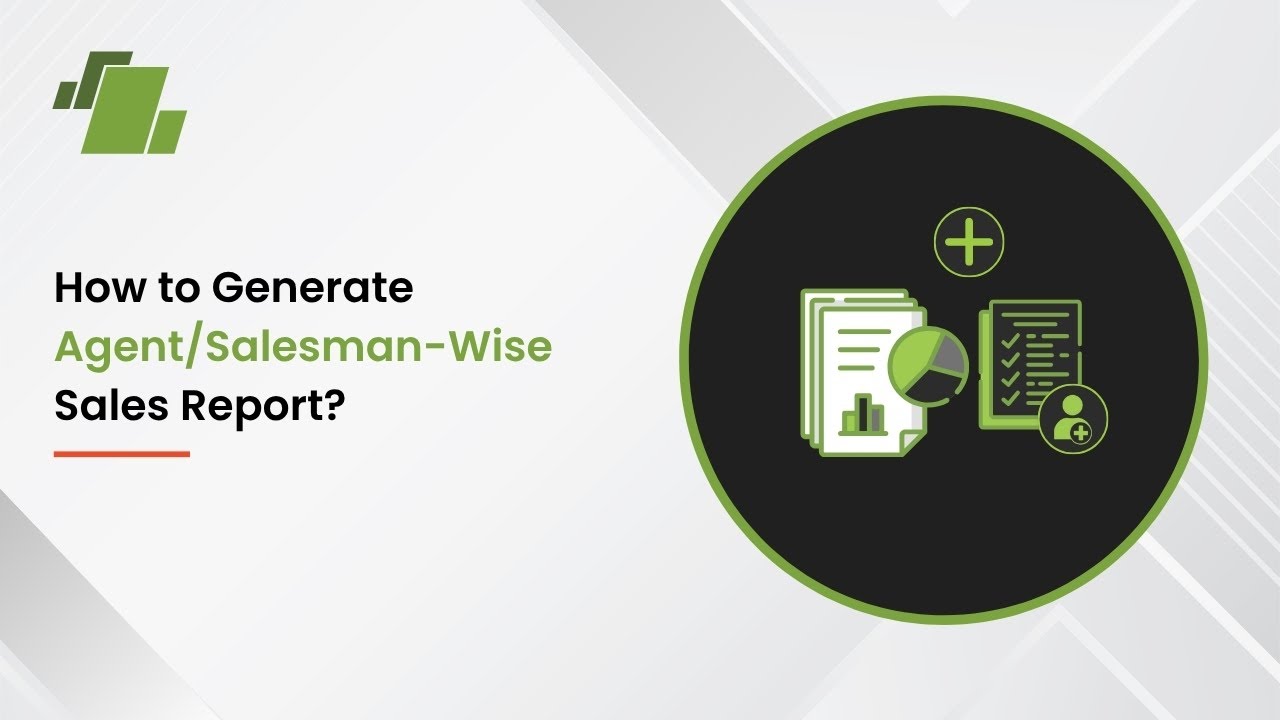 How to Generate Agent/ Salesman wise Sales Report ?
